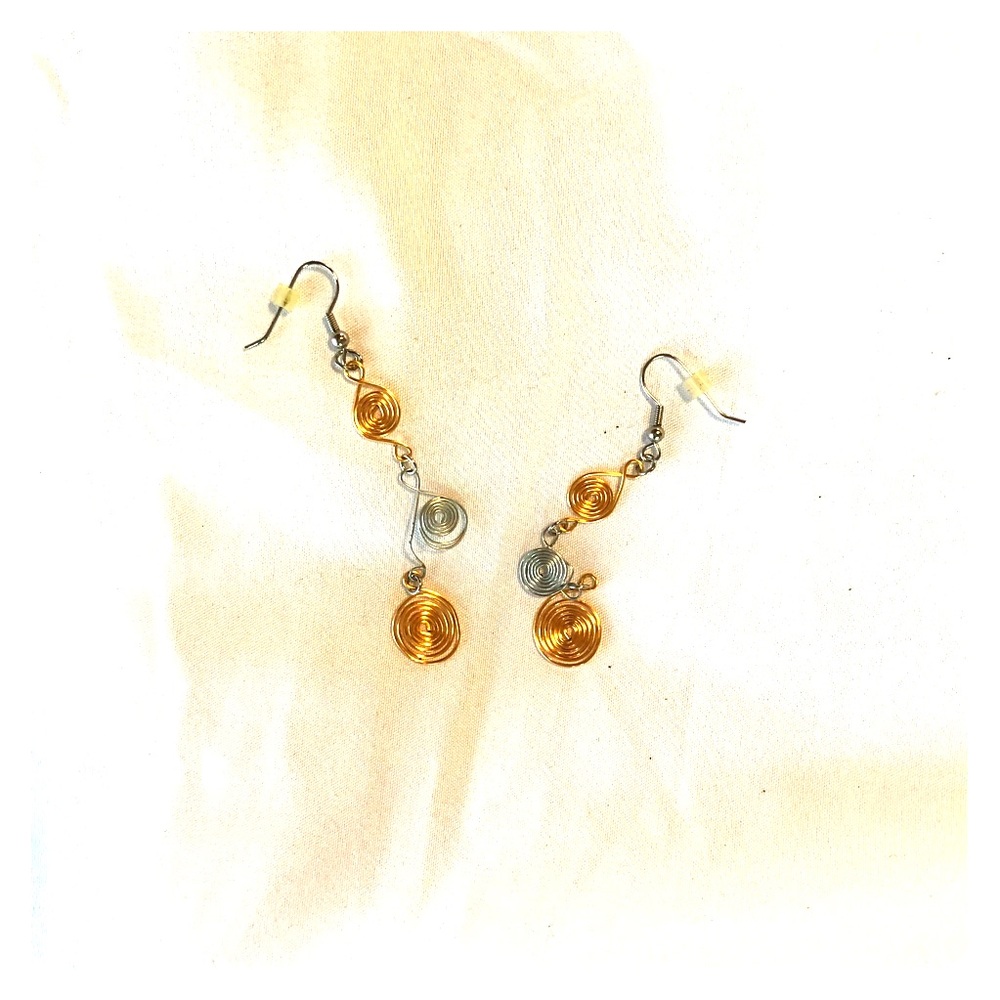 gold and silver earrings